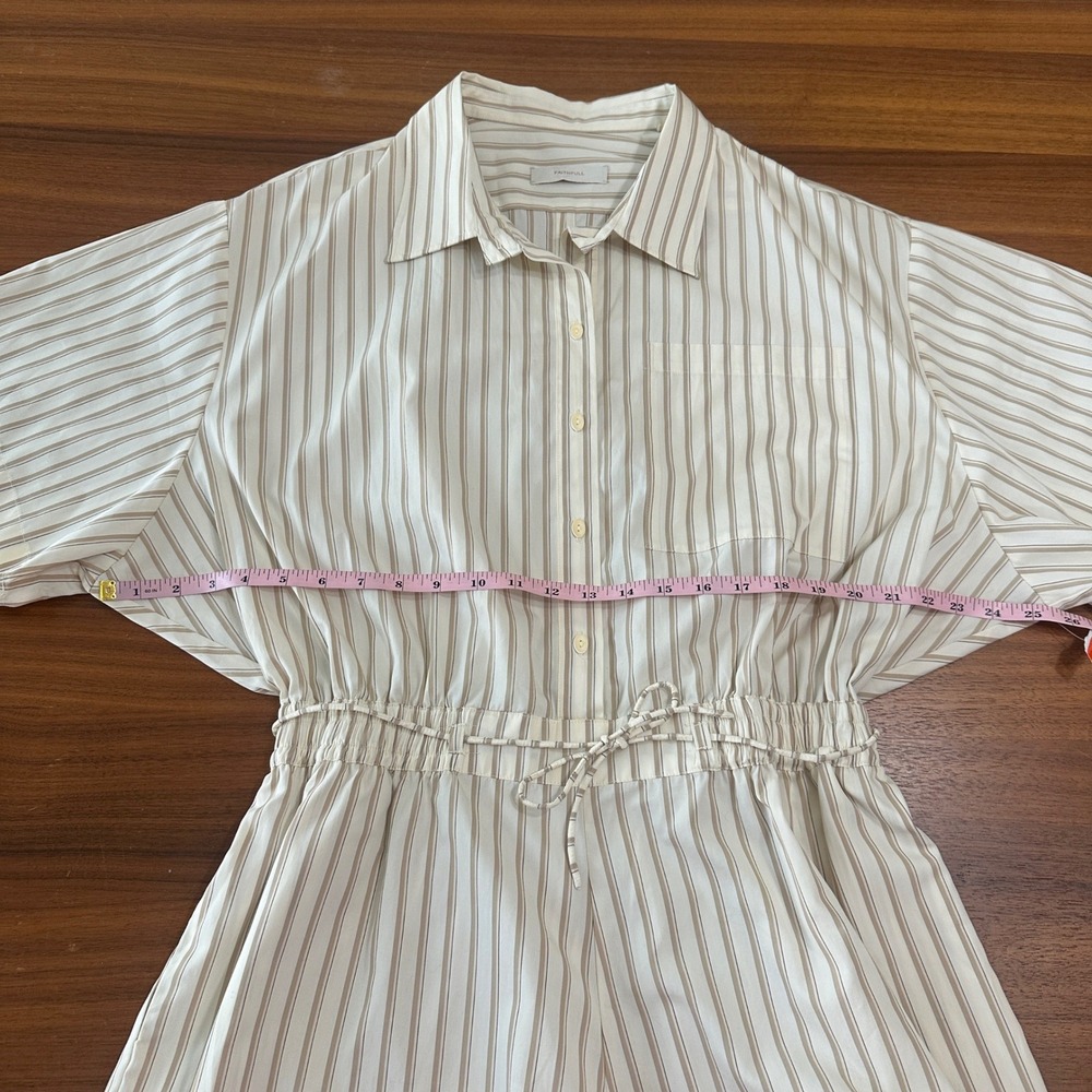 Faithfull the Brand Faia Playsuit Romper Butter Stripe 10, Minimalist Relaxed - Picture 7 of 16